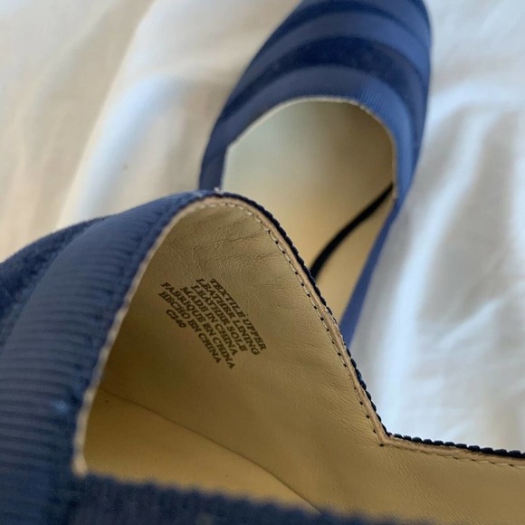 Bettye Muller Loafers Blue Velvet Ribbon 6.5 heel - Picture 8 of 10